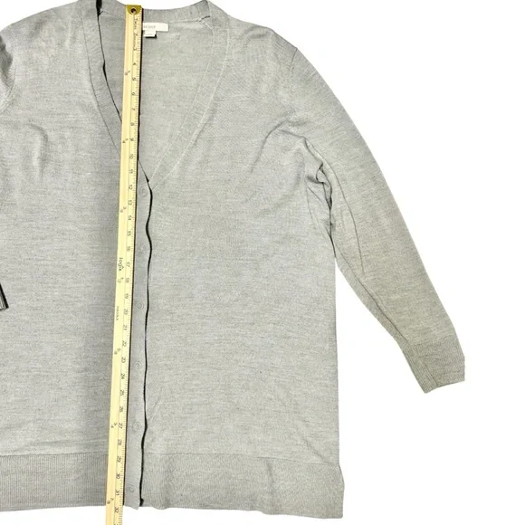 Sejour V-Neck Button-Up Cardigan – Women’s 2X – Gray – 50% Wool / 50% Acrylic - Picture 2 of 5